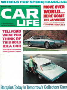 CAR LIFE 1968 AUG - JAPANESE CARS, TOYOTA, DATSUNS, WHEELS, AMX, HONDA, FUJI